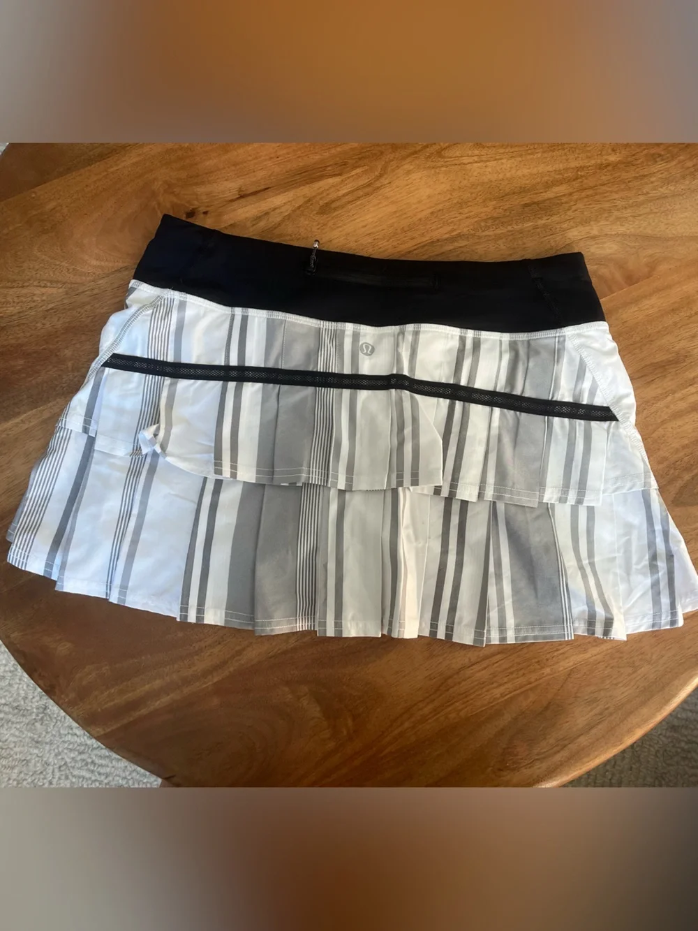 Lululemon Striped Athletic Tennis Skort with Black Waistband